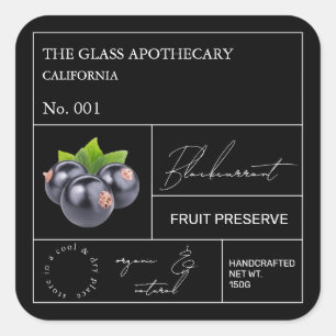 Apothecary Blackcurrant Quadratischer Aufkleber