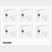 Apothecary Carrot Label Quadratischer Aufkleber (Blatt)