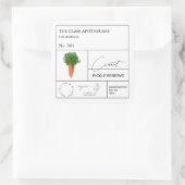 Apothecary Carrot Label Quadratischer Aufkleber (Tasche)