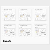 Apothecary Chamomile Bubble Bath Label Quadratischer Aufkleber (Blatt)