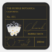 Apothecary Chamomile Bubble Bath Label Quadratischer Aufkleber (Vorderseite)