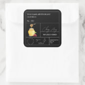 Apothecary Cherry Infted Honey Label Quadratischer Aufkleber (Tasche)