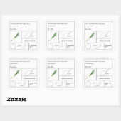 Apothecary Chive Label Quadratischer Aufkleber (Blatt)