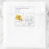 Apothecary Citrus Infted Honey Label Quadratischer Aufkleber (Tasche)