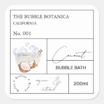 Apothecary Coconut Bubble Bath Label