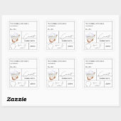 Apothecary Coconut Bubble Bath Label Quadratischer Aufkleber (Blatt)