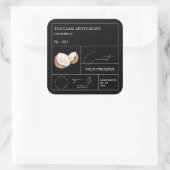 Apothecary Coconut Label Quadratischer Aufkleber (Tasche)