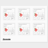 Apothecary Cranberry Label Quadratischer Aufkleber (Blatt)