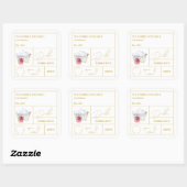 Apothecary Dahlia Bubble Bath Label Quadratischer Aufkleber (Blatt)