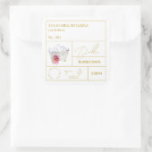 Apothecary Dahlia Bubble Bath Label Quadratischer Aufkleber (Tasche)
