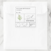Apothecary Dill Label Quadratischer Aufkleber (Tasche)