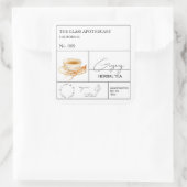 Apothecary Ginseng Herbal Teelabel Quadratischer Aufkleber (Tasche)