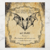 Apothecary halloween Vintag Bat dropppings Weinetikett (Einzelnes Label)