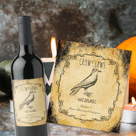 Apothecary halloween Vintag Crow claws Weinetikett