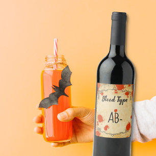 Apothecary halloween Vintag vampire BLOOD Weinetikett