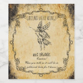 Apothecary halloween Vintage Märchenflügel Weinetikett (Einzelnes Label)