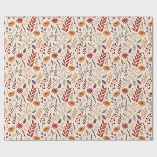 Apothecary Herbal Bloom Cream Pattern Geschenkpapier (Flach)