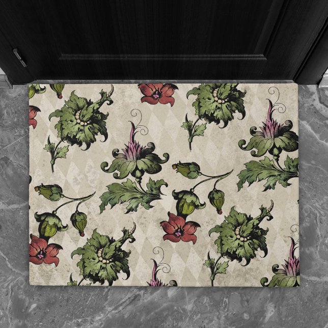 Apothecary Hexe Pflanze | Steampunk Botanische Krä Fußmatte (Von Creator hochgeladen)