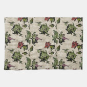 Apothecary Hexe Pflanze | Steampunk Botanische Krä Geschirrtuch (Horizontal)