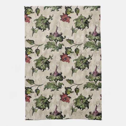 Apothecary Hexe Pflanze | Steampunk Botanische Krä Geschirrtuch (Vertikal)