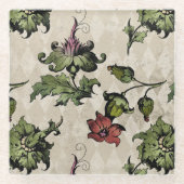 Apothecary Hexe Pflanze | Steampunk Botanische Krä Glasuntersetzer (Vorderseite)