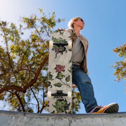 Apothecary Hexe Pflanze | Steampunk Botanische Krä Skateboard (Außenbereich 1)