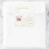 Apothecary Hibiscus Bubble Bath Label Quadratischer Aufkleber (Tasche)