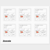 Apothecary Hibiscus Bubble Bath Label Quadratischer Aufkleber (Blatt)