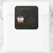Apothecary Hibiscus Bubble Bath Label Quadratischer Aufkleber (Tasche)