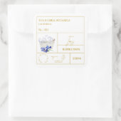 Apothecary Iris Bubble Bath Label Quadratischer Aufkleber (Tasche)