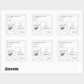 Apothecary Iris Bubble Bath Label Quadratischer Aufkleber (Blatt)