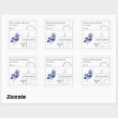 Apothecary Iris Scented Candle Label Quadratischer Aufkleber (Blatt)