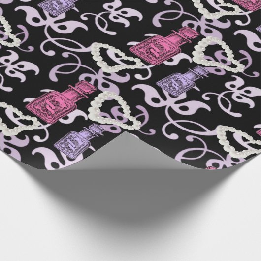 Apothecary Jars & Pearl Hearts Wrapping Paper Geschenkpapier (Ecke)