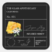 Apothecary Jasmine Infomaterial Honey Label Quadratischer Aufkleber (Vorderseite)