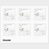 Apothecary Jasmine Label Quadratischer Aufkleber (Blatt)