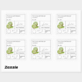 Apothecary Kiwi Label Quadratischer Aufkleber (Blatt)