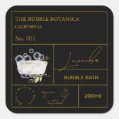 Apothecary Lavender Bubble Bath Label Quadratischer Aufkleber (Vorderseite)