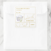 Apothecary Lavender Bubble Bath Label Quadratischer Aufkleber (Tasche)