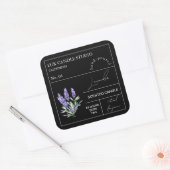 Apothecary Lavender Scented Candle Label Quadratischer Aufkleber (Umschlag)