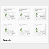 Apothecary Lemon Balm Label Quadratischer Aufkleber (Blatt)