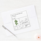 Apothecary Lemon Balm Label Quadratischer Aufkleber (Umschlag)