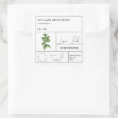 Apothecary Lemon Balm Label Quadratischer Aufkleber (Tasche)