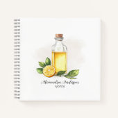 Apothecary Lemon Citrus Essential Oils Wasserfarbe Notizblock (Vorderseite)