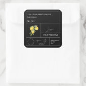 Apothecary Lemon Label Quadratischer Aufkleber (Tasche)