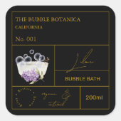 Apothecary Lilac Bubble Bath Label Quadratischer Aufkleber (Vorderseite)