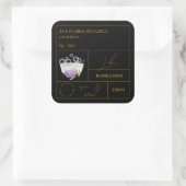 Apothecary Lilac Bubble Bath Label Quadratischer Aufkleber (Tasche)
