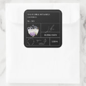 Apothecary Lilac Bubble Bath Label Quadratischer Aufkleber (Tasche)