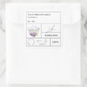 Apothecary Lilac Bubble Bath Label Quadratischer Aufkleber (Tasche)