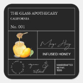Apothecary Mango Infoblatt Quadratischer Aufkleber (Vorderseite)