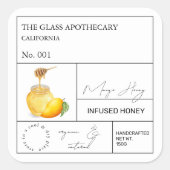 Apothecary Mango Infoblatt Quadratischer Aufkleber (Vorderseite)
